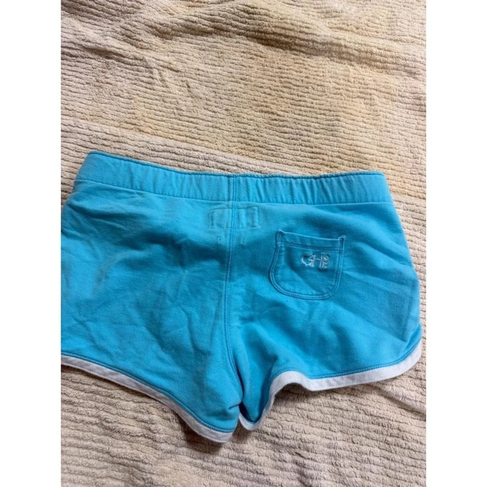Gilly Hicks Sydney Turquoise Blue Dolphin Lounge Shorts White Trim XS